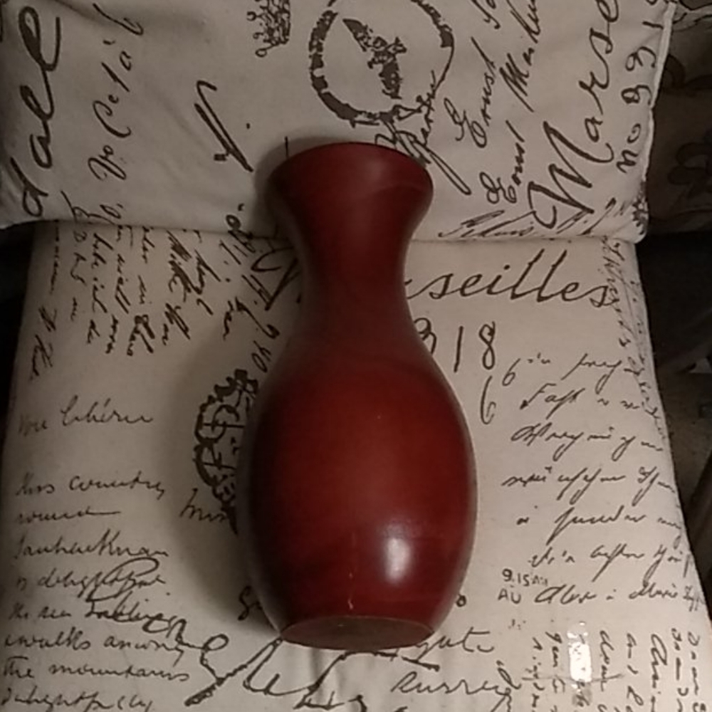 10" Boho Wooden Vase - Picture 3 of 7